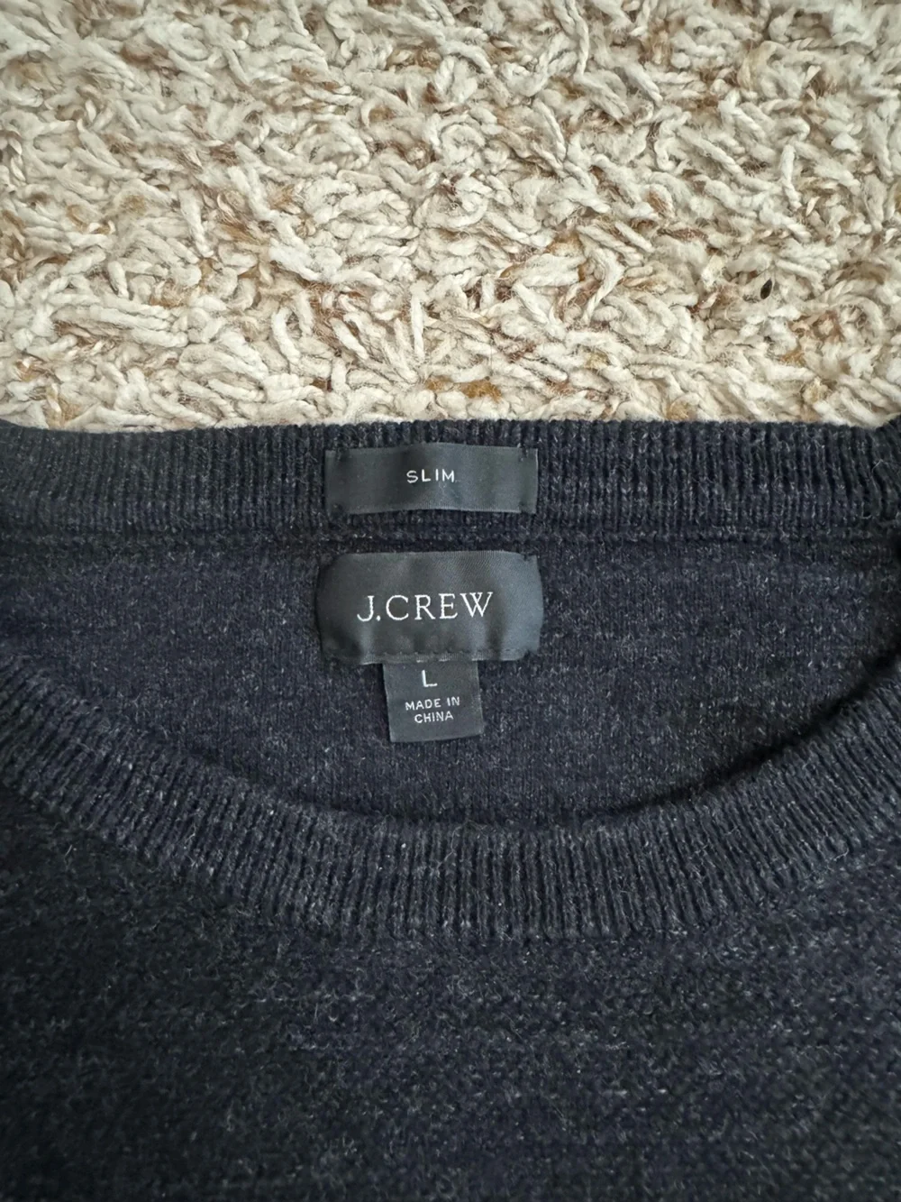 J. Crew Men's Charcoal Crewneck Sweater